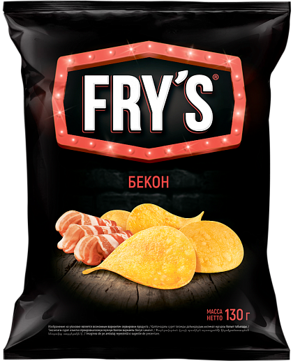 Чипсы из натурального картофеля «FRY’S» со вкусом «Бекон» 130г